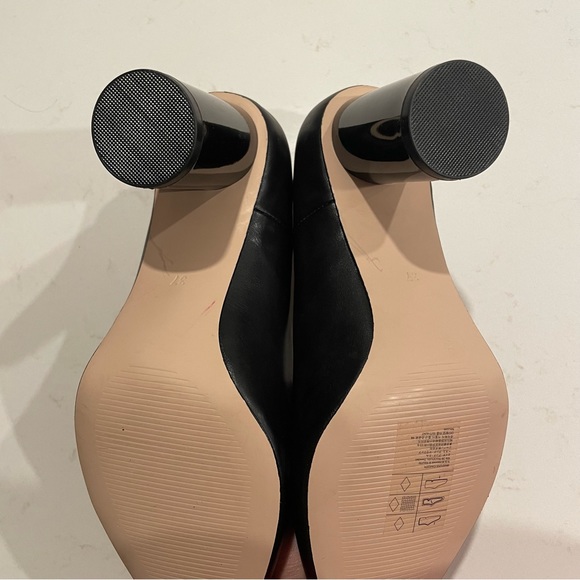 H&M Black Round Block Heel Size 37/6.5 - Picture 4 of 4